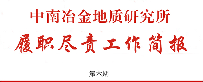 中南冶金地質(zhì)研究所履職盡責工作簡報 第六期